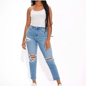 American Eagle AE Ripped Curvy Mom Jeans